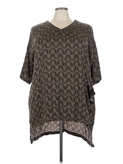 Pre-owned Melissa Mccarthy Seven7 Short Sleeve Blouse In Brown