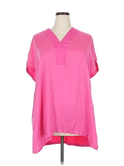 Pre-owned Melissa Mccarthy Seven7 Short Sleeve Blouse In Pink