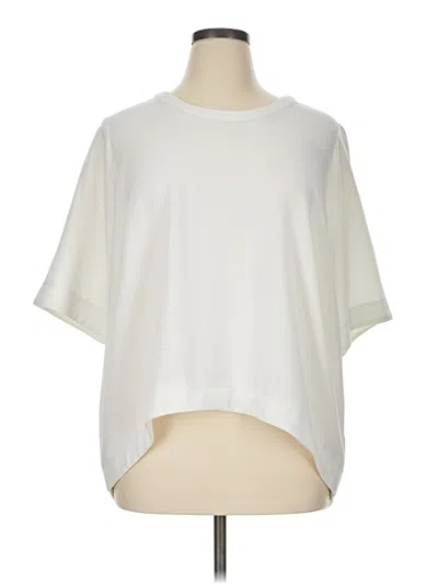 Pre-owned Melissa Mccarthy Seven7 Short Sleeve Top Ivory Boatneck Tops