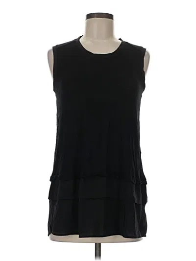 Pre-owned Melissa Mccarthy Seven7 Sleeveless Top Black Keyhole Neckline Tops