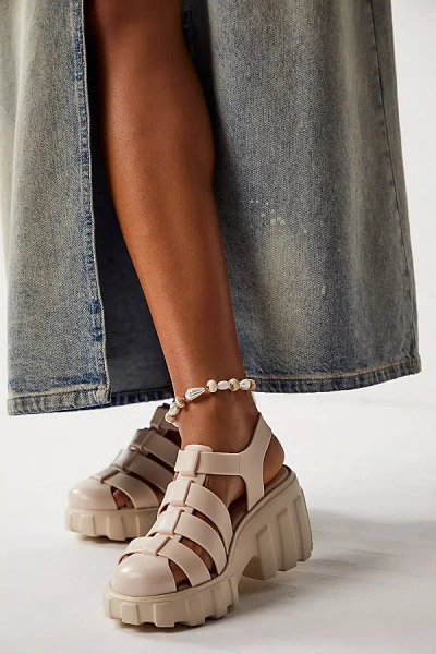 MELISSA MEGAN JELLY PLATFORM FISHERMAN SANDAL IN BEIGE, WOMEN'S AT URBAN OUTFITTERS