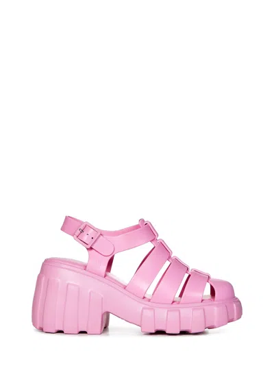 Melissa Megan Platform Fisherman Sandal In Pink