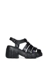 Melissa Megan Block-heel Platform Fisherman Sandals Women In Black