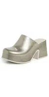 Melissa Mia Platform Clogs Golden Glitter Glass In Silver