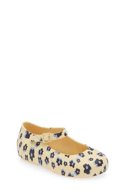 Melissa Mini Dora Ii Water Resistant Ballerina Shoe In Yellow/black/blue