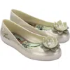 Melissa Kids' Mini  Sweet Love Disney Princess Flat In Metallic White/green