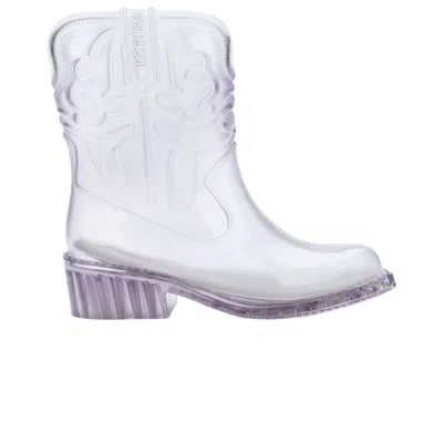 Pre-owned Melissa Mini Texas Boot 'clear' | White | Kid's Size 3