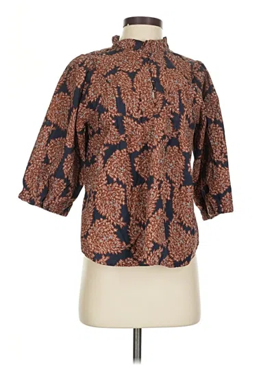 Pre-owned Melissa Nepton 3/4 Sleeve Blouse In Brown