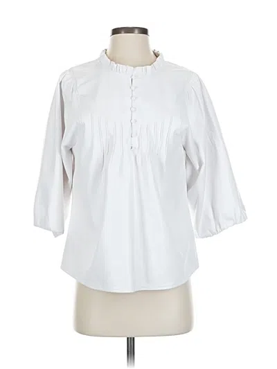 Pre-owned Melissa Nepton 3/4 Sleeve Blouse In White