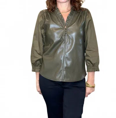 Melissa Nepton Adria Top In Dark Khaki In Gray