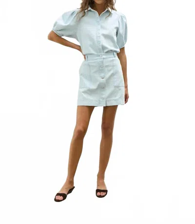 Melissa Nepton Alison Mini Skirt In Bleached Blue