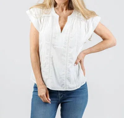 Melissa Nepton Alma Trill Blouse With Embroidery In White In Gray