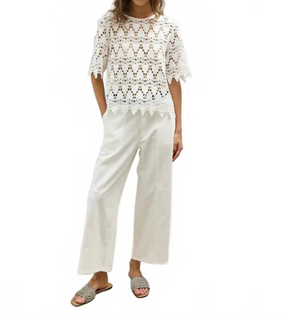 Melissa Nepton Amanda Embroidered Top In Off White