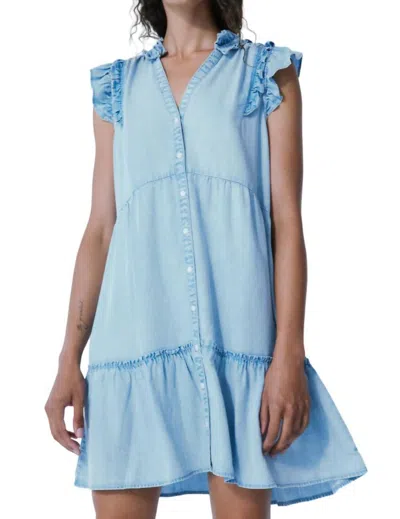Melissa Nepton Andy Flirty Tencel Denim Dress In Bleach In Multi