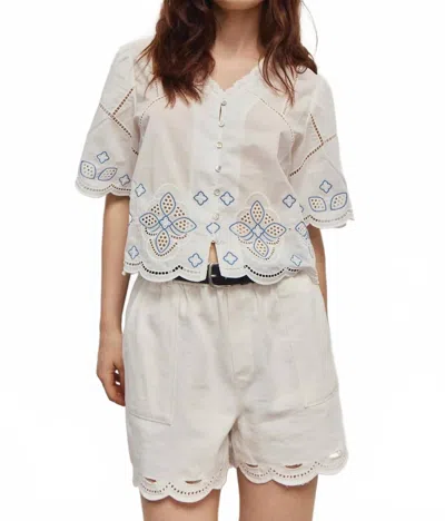 Melissa Nepton Ariana Eyelet Blouse In Off-white
