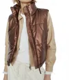 Melissa Nepton Aster Puffy Vest Top In Rich Metallic Copper In Brown