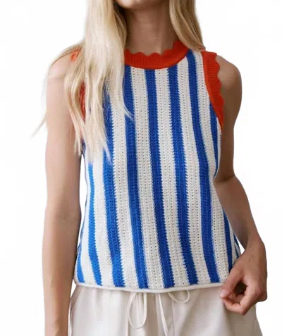 Melissa Nepton Azul Sweater In Blue Vertical Stripe In Multi