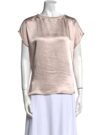 Pre-owned Melissa Nepton Bateau Neckline Short Sleeve Top In Pink
