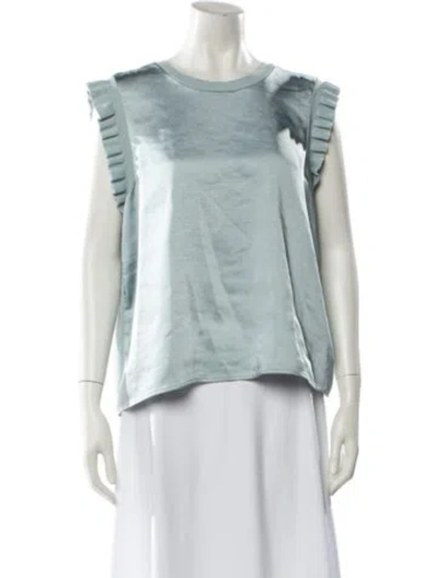 Pre-owned Melissa Nepton Bateau Neckline Sleeveless T-shirt In Blue
