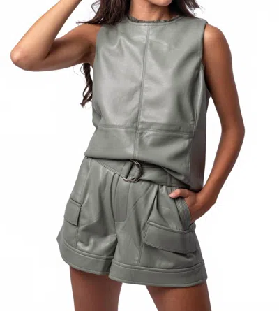 Melissa Nepton Blanca Top In Sage In Gray