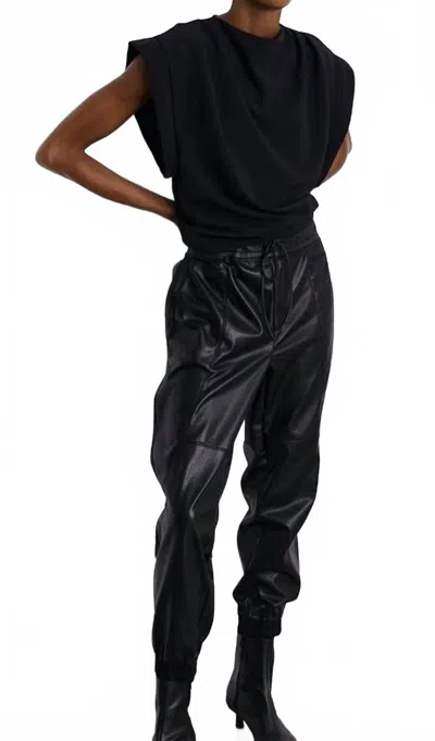 Melissa Nepton Cabo Faux Leather Jogger Pant In Black