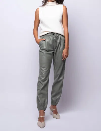 Melissa Nepton Cabo Leather Jogger In Sage In Gray