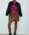 Melissa Nepton Carolina Faux Leather Skirt In Rich Brown In Multi