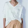 Melissa Nepton Cindy V-neck Top In Offwhite