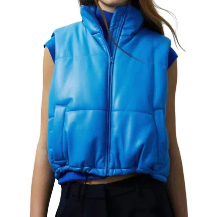 Melissa Nepton Clyde Faux Leather Vest In Blue