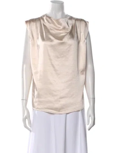 Pre-owned Melissa Nepton Cowl Neck Sleeveless Top W/ Tags In Neutral