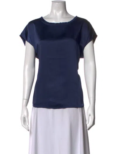 Pre-owned Melissa Nepton Crew Neck Short Sleeve Top In Blue
