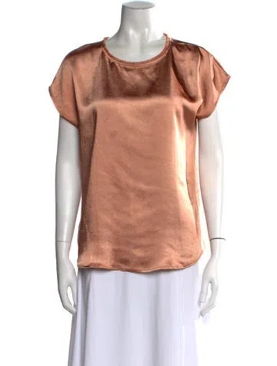 Pre-owned Melissa Nepton Crew Neck Short Sleeve Top In Brown