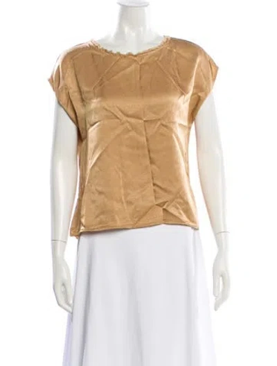 Pre-owned Melissa Nepton Crew Neck Short Sleeve Top In Gold