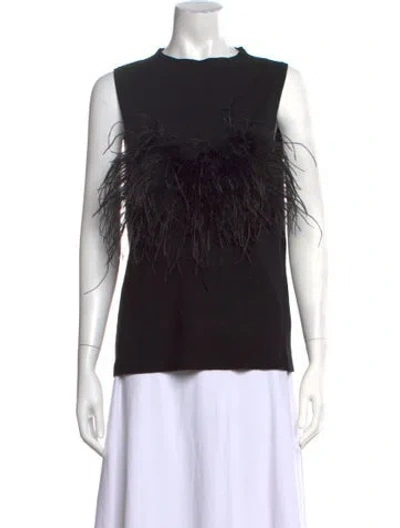 Pre-owned Melissa Nepton Crew Neck Sleeveless Top In Black
