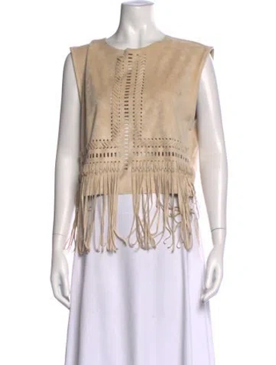 Pre-owned Melissa Nepton Crew Neck Sleeveless Top In Neutral