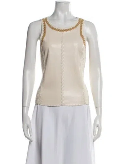 Pre-owned Melissa Nepton Crew Neck Sleeveless Top W/ Tags In Neutrals