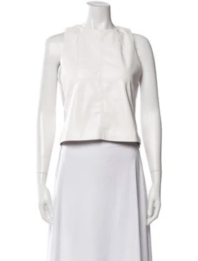 Pre-owned Melissa Nepton Crew Neck Sleeveless Top In White