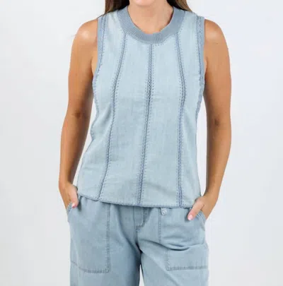 Melissa Nepton Crochet Denim Tank In Chambray In Blue