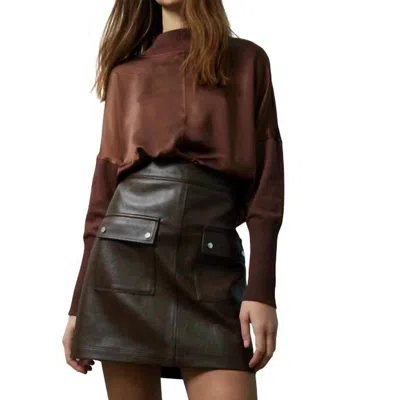 Melissa Nepton Damia Faux Leather Mini Skirt In Dark Brown