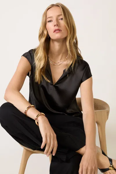 Melissa Nepton Elisa Satin Blouse In Black