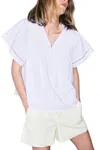 Melissa Nepton Emily Stitched Flutter Sleeve Blouse In White In White