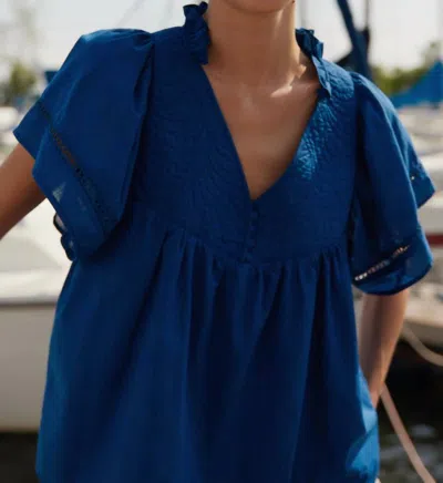 Melissa Nepton Emily Travel Blouse In Blue