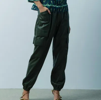Melissa Nepton Faux Leather Jogger In Winter Moss In Multi
