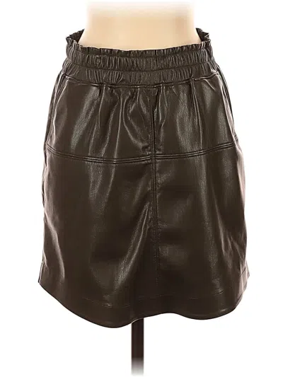 Pre-owned Melissa Nepton Faux Leather Skirt In Brown