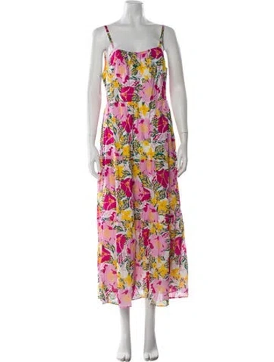 Pre-owned Melissa Nepton Floral Print Long Dress W/ Tags In Pink