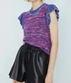 Melissa Nepton Florian Sleeveless Sweater In Navy / Purple