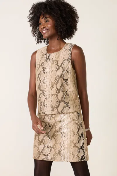 Melissa Nepton Forez Faux Leather Top In Animal Print