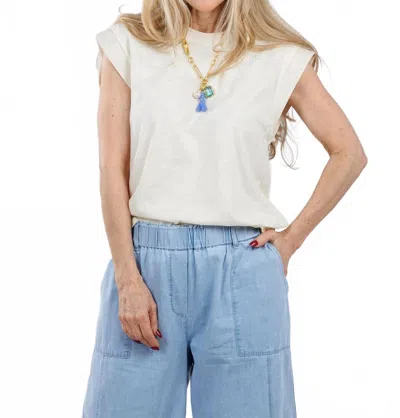 Melissa Nepton Francesca Round Neck Tank Top In Cream In White