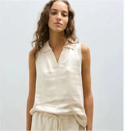 Melissa Nepton Fye Sleeveless V In Off White In Neutral