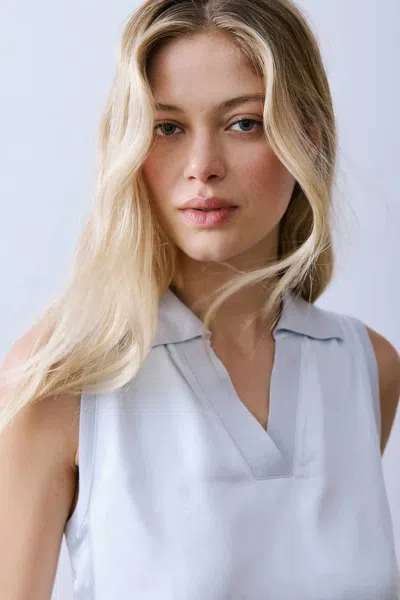 Melissa Nepton Fye Top In Ice Blue In White